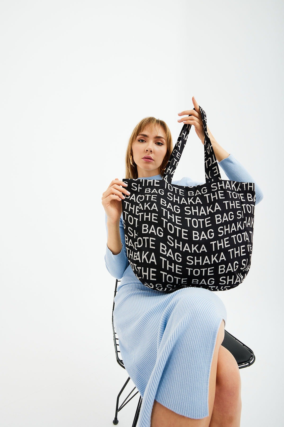 Black U50 Snap Closure The Tote Bag Printed Canvas Fabric Casual Women'S Arm And Shoulder Bag U:35