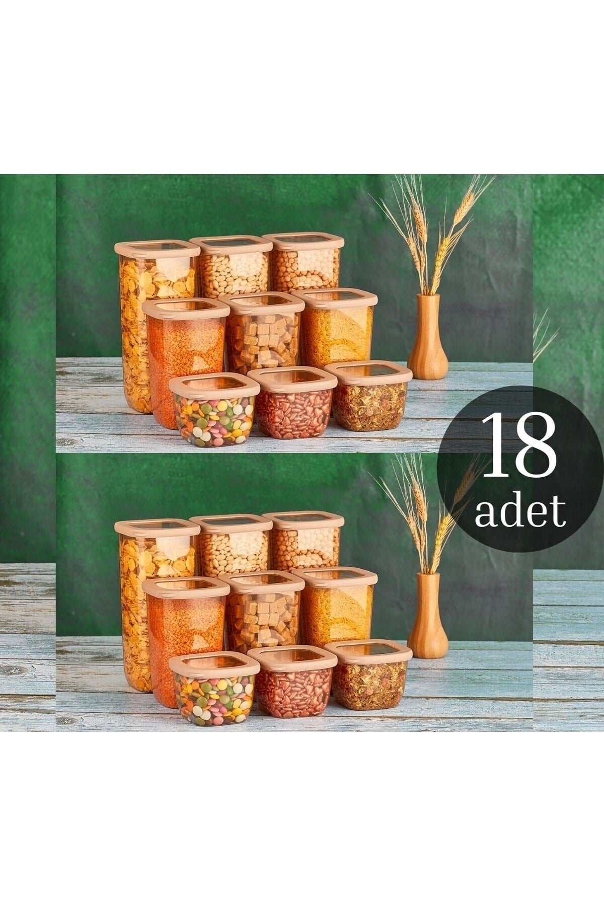18-Pack Vipahmet Beach Storage Container (6X1750Ml+6X1200Ml+6X550Ml)