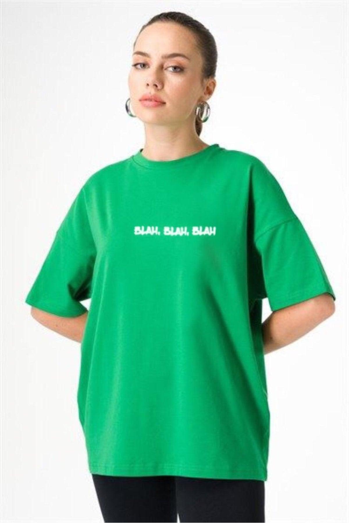 Super Oversize Blah Blah Tshirt Green - Swordslife