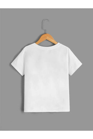 Kids Unisex Oversize White Barbie Printed T-Shirt