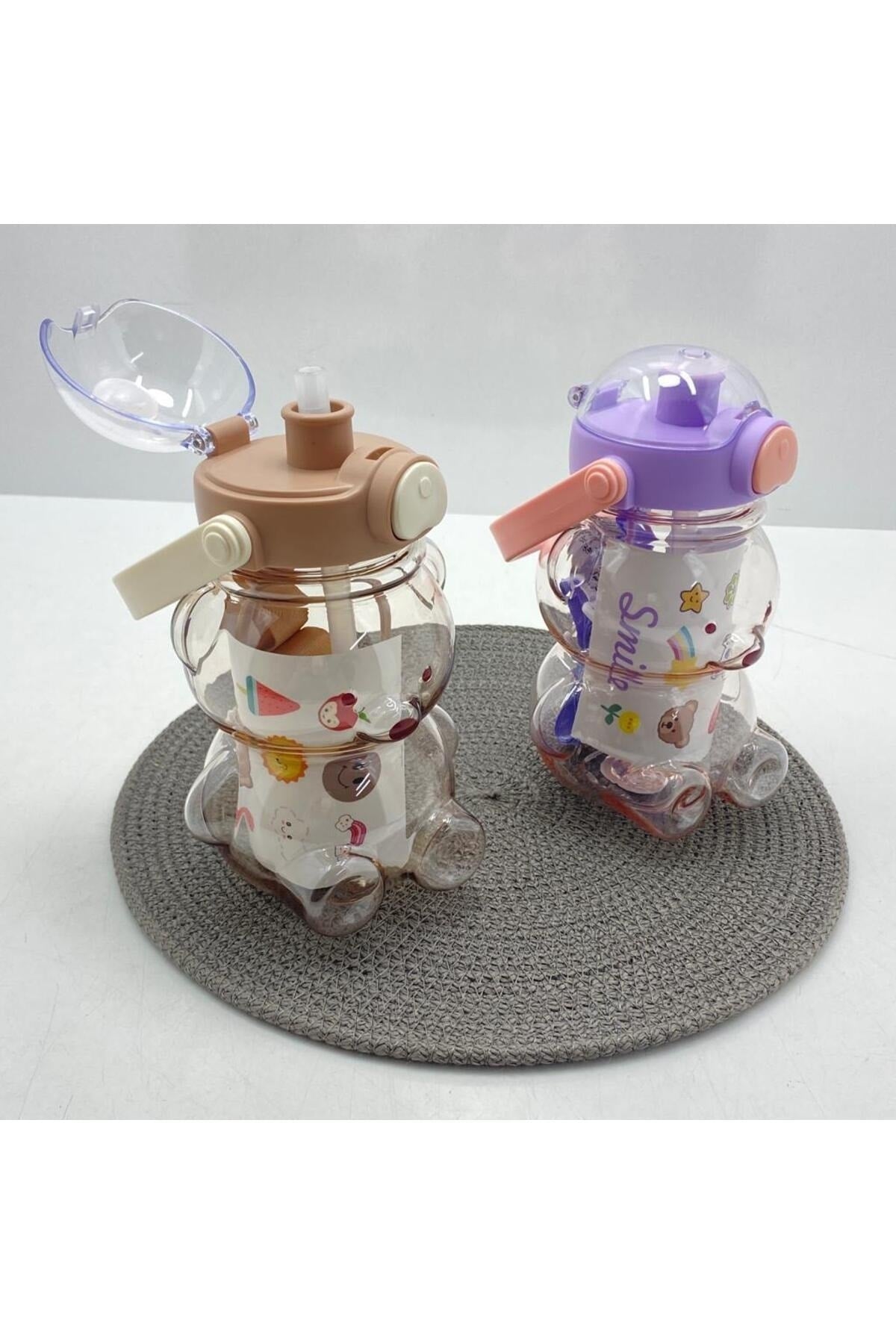 Smile Teddy Bear Model Water Bottle Water Bottle Water Bottle 750Ml Bpa Free Purple