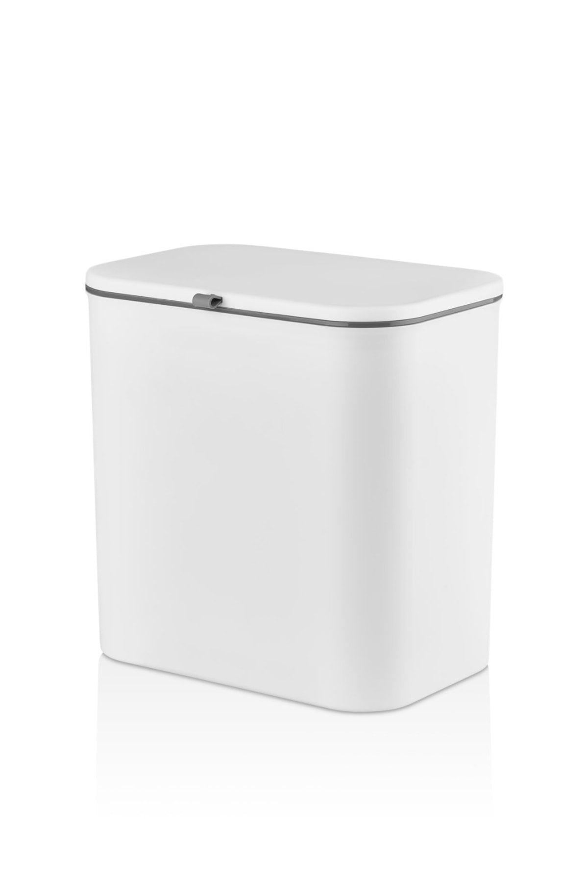 Arispa Origa Functional Bathroom And Kitchen With Lid Countertop Trash Can With Cabinet And Wall Attachment 15 Lt - Swordslife