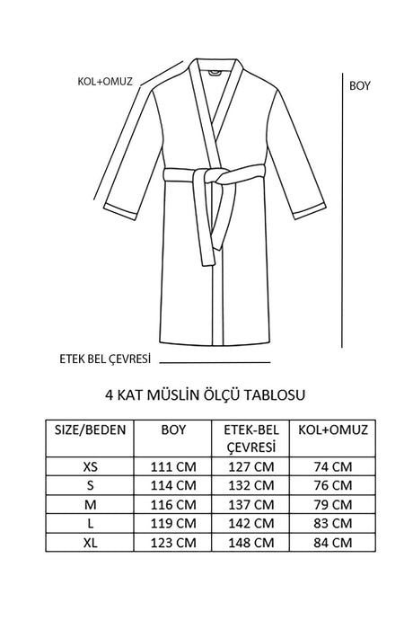 Unisex White 4 Layer Muslin Dressing Gown / Bathrobe /kimono - Swordslife