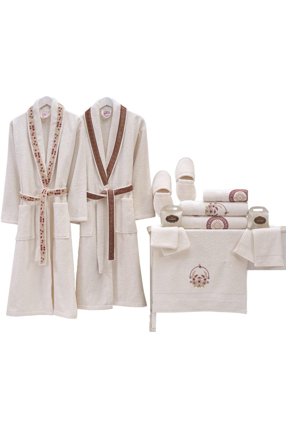 Meltem Family Bathrobe Set 100% Cotton 16 Pieces - Swordslife