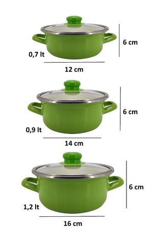 Mini Cookware Set Enamel 6 Pieces Storage Container Set