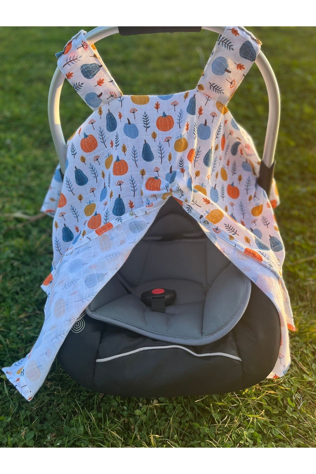 Run Baby Muslin Fabric Push-Up Stroller Cover (Balkabak) 75X100Cm