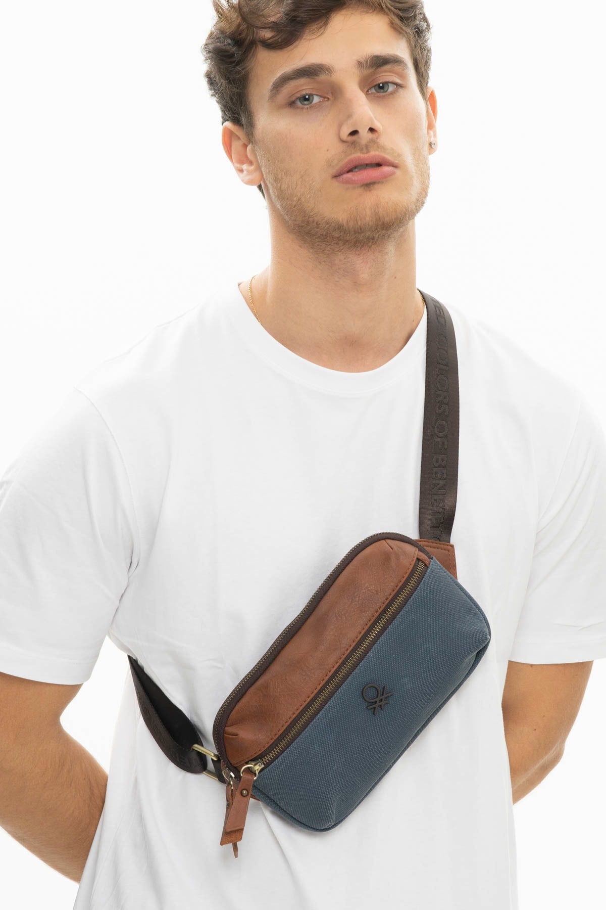 Benetton Men'S Waist Bag Navy Blue Bnt1011