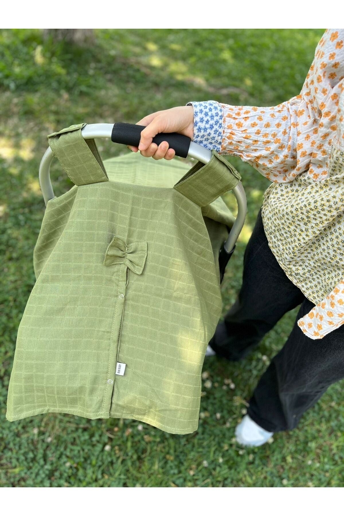 Run Baby Muslin Fabric Pushchair Cover (Green) 75X100Cm