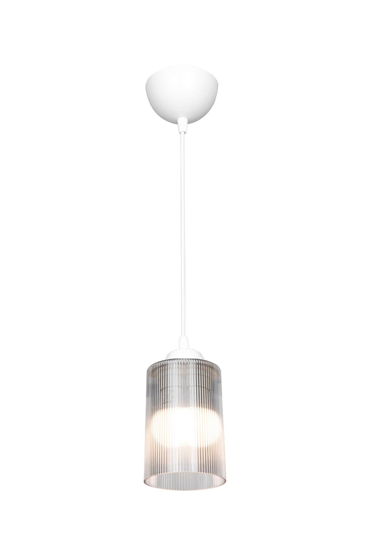 Transparent Optical Promo Pendant Lamp - Glass with Double Bulb Look