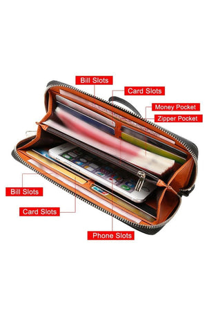 Montero Special Edition Gold Made In Italy Genuine Leather Long Men'S Wallet-Card Holder