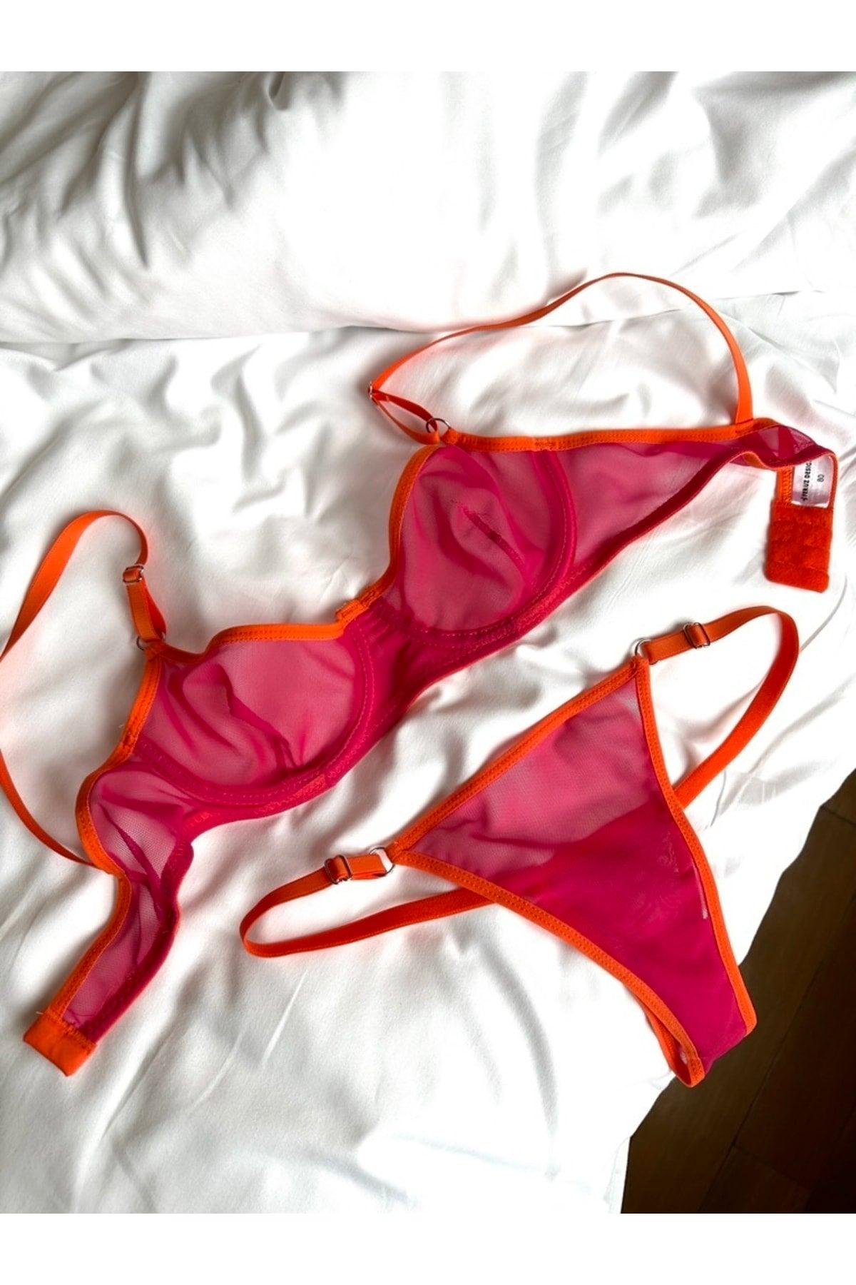 Orange Cherry Underwire Bra Set - Swordslife