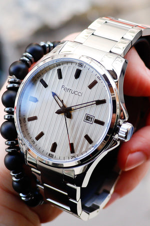 Men'S Calendar Steel Wristwatch 178045