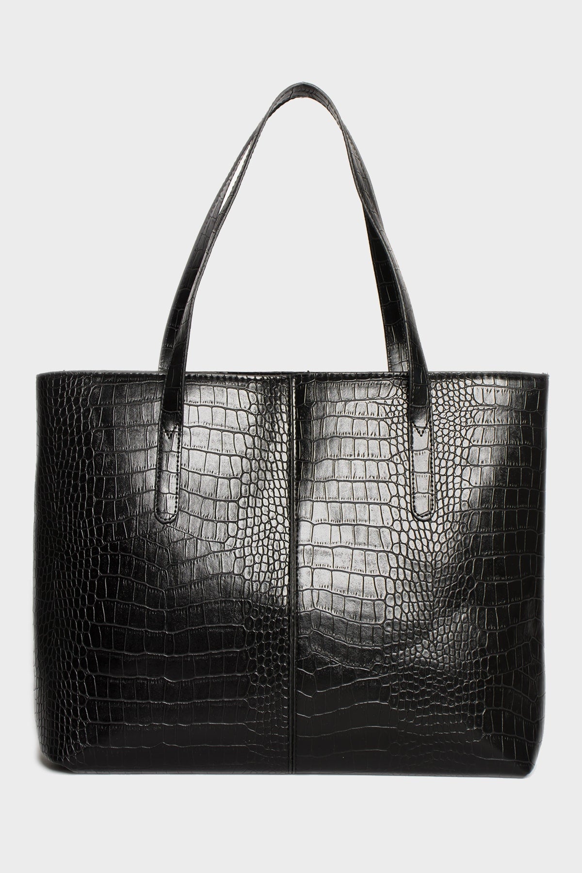 Women'S Crocodile Pattern 2-Sleeve Zippered Large Size Bag Shoulder Bag, Clutch Bag, Laptop Bag