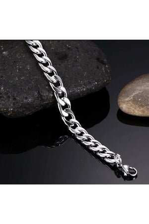 Gurmet Classic Non Tarnish Silver Men'S Steel Bracelet