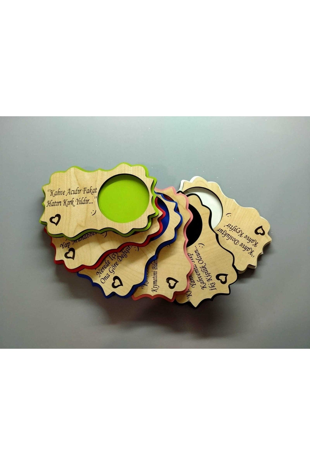 Pieces Wooden Laser Cut Cup Coasters Coffee Bottom