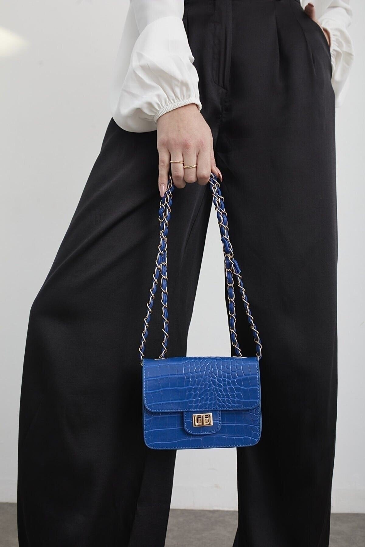 Sax Women'S Crocodile Patterned Mini Shoulder Bag