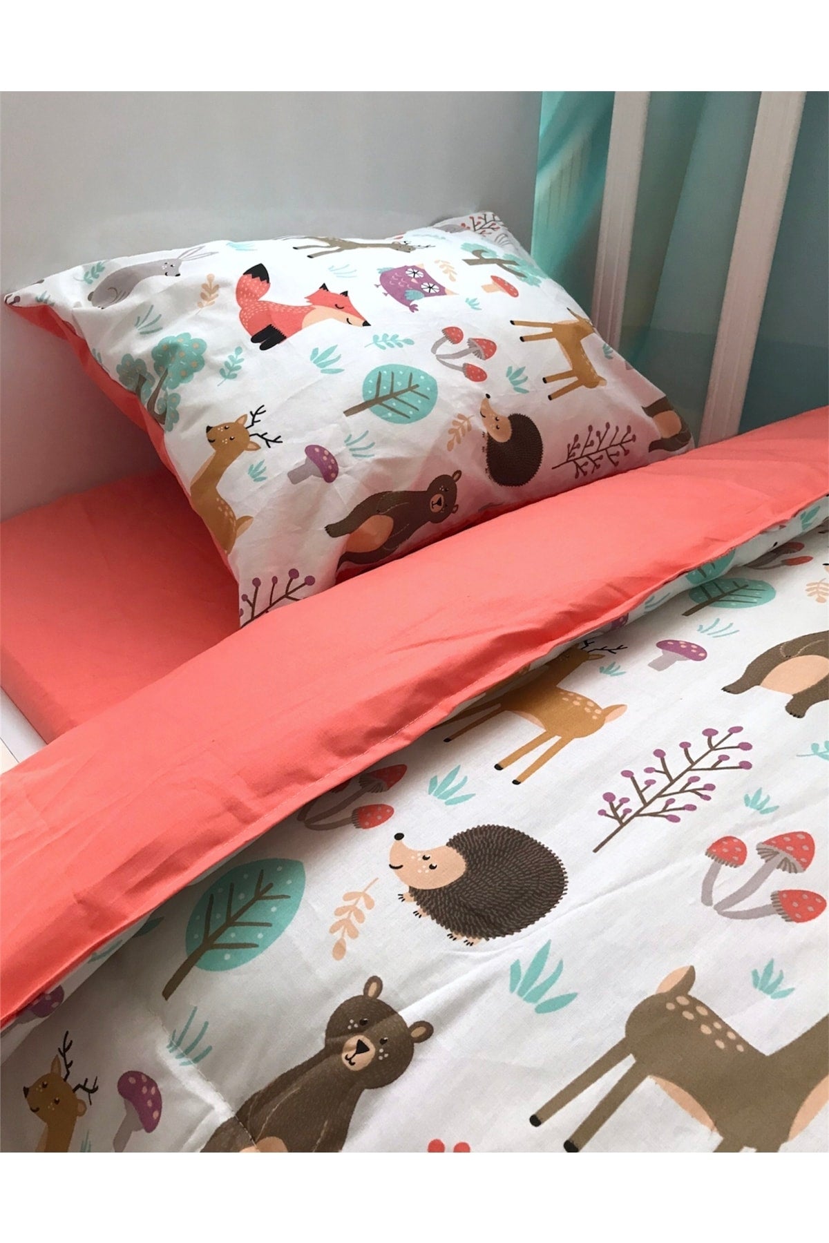 100% Cotton Baby Duvet Cover Set 100X150 Nature Orange