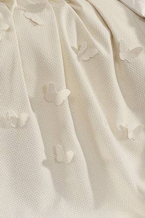 5 Pieces 100% Cotton 3D Butterfly Pattern Baby Duvet Cover Set Cream