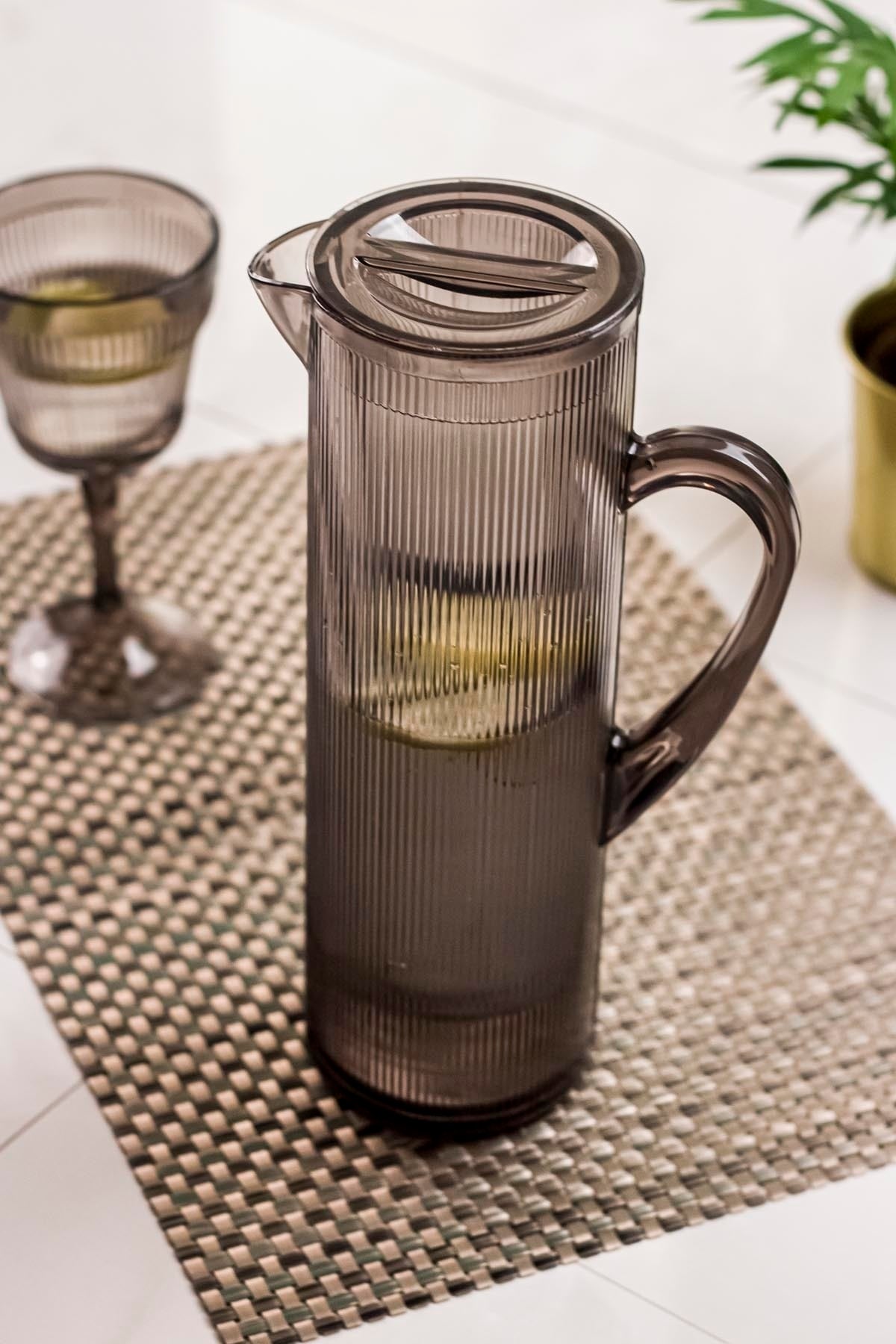 Acrylic Baroque 1.5 Lt Smoked Jug (Fits In The Refrigerator Door Shelf)