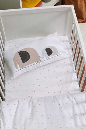 Mother'S Side Crib Duvet Cover Set (60X100) - Pure Baby Series - Elephants And Houses