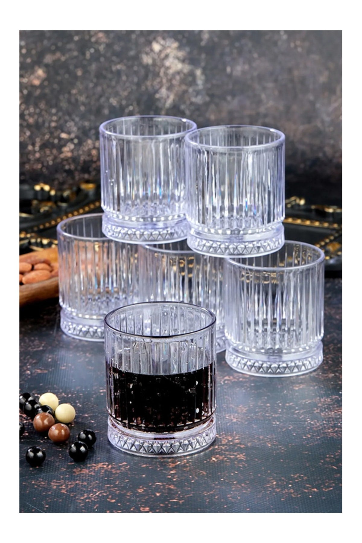 Elysia Mika Set Of 6 200 Ml Crystal Soft Drink Water Glasses