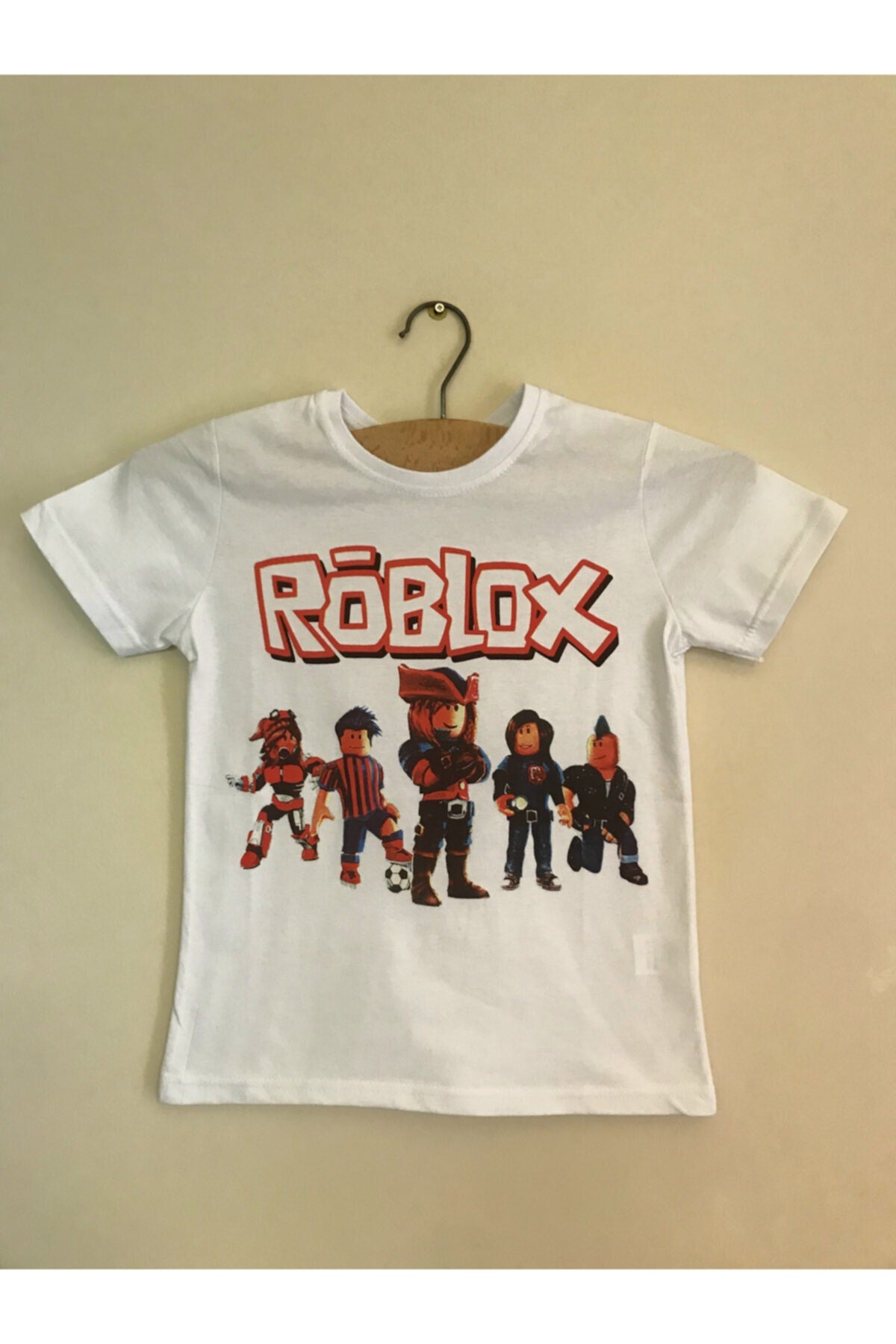 Unisex Kids White Roblox T-Shirt