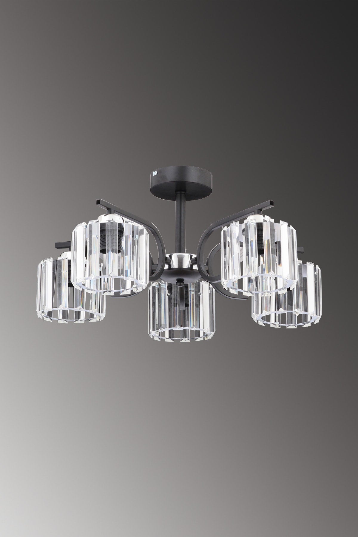 Nehir 5-Piece Modern Crystal Plafonier Chandelier