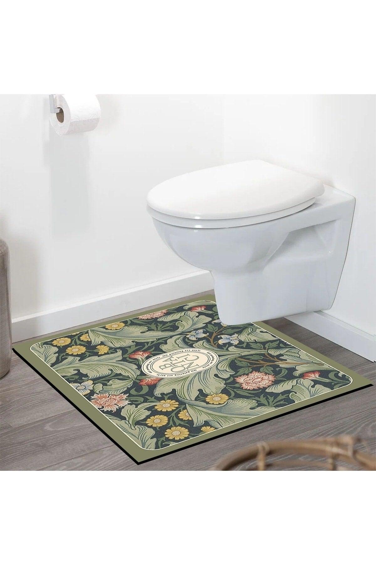 Patterned Shower Front Square Bathroom Carpet Doormat Single Piece 60x60 cm - Swordslife