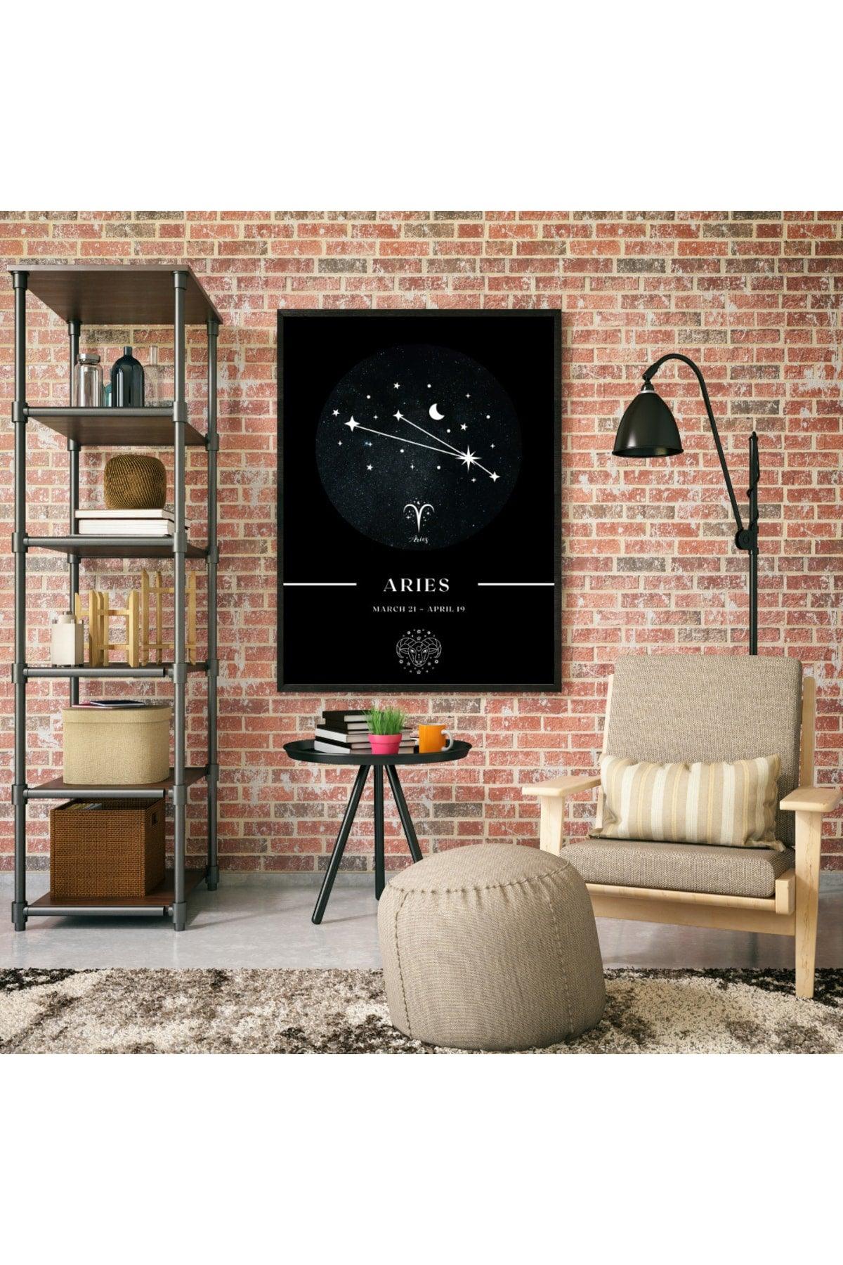 Aries Aries Zodiac Constellation Chart Astrology Horoscope Symbol 34x44cm - Swordslife