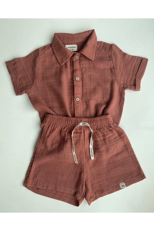 Organic Muslin And Shorts Baby Set
