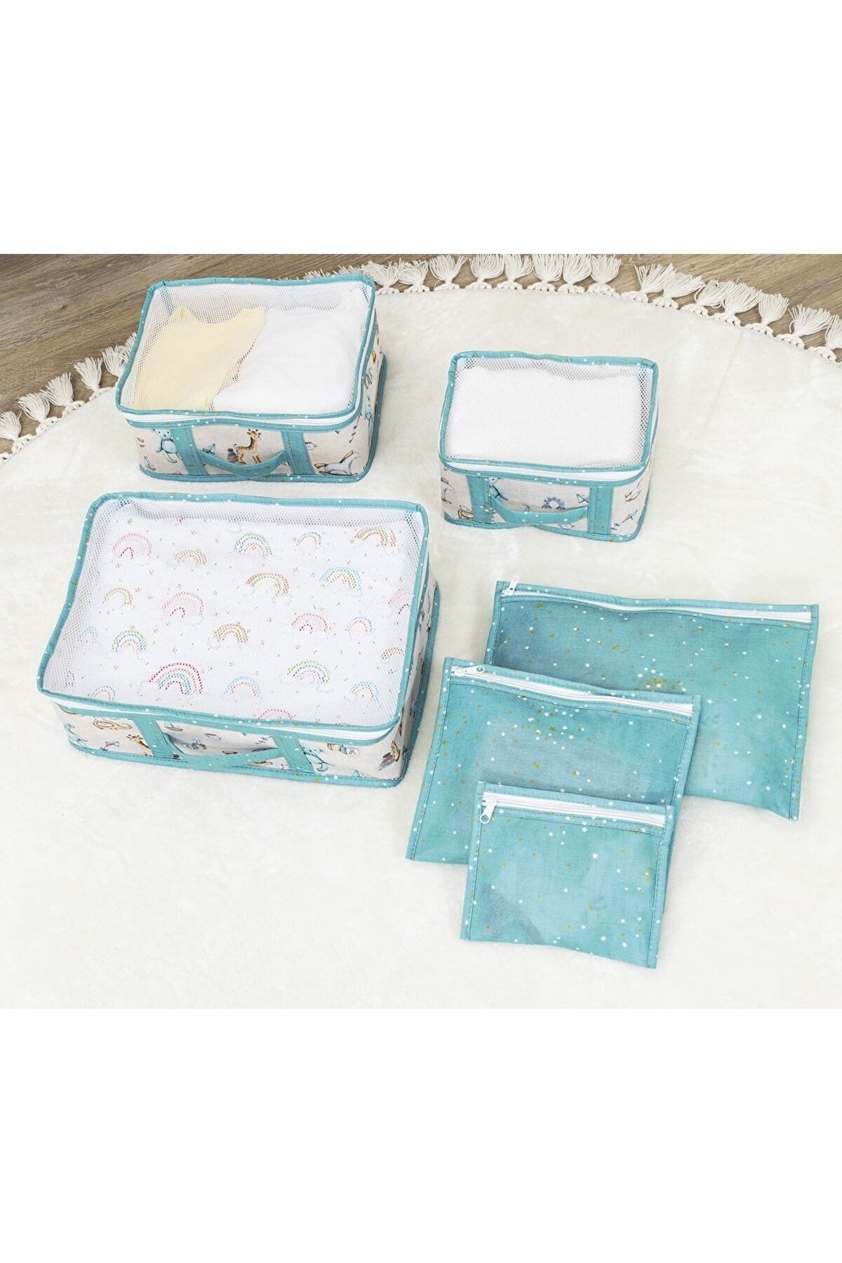 Baby Birth Bag Multi-Use Organizer 6 Pcs (Blue)