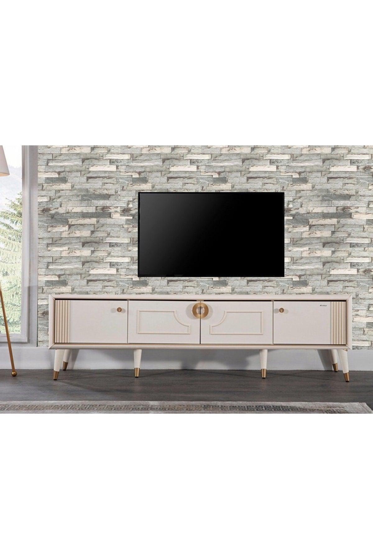 Adhesive 3D Brick Tv Unit Back Wallpaper Nw117 - Swordslife