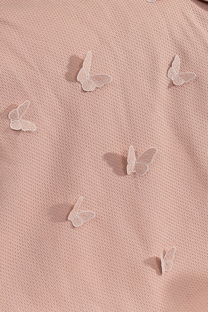 5 Pieces 100% Cotton 3D Butterfly Pattern Baby Duvet Cover Set Pink