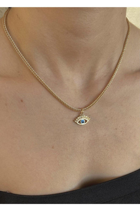 Gold Snake Chain Eye Necklace - Swordslife