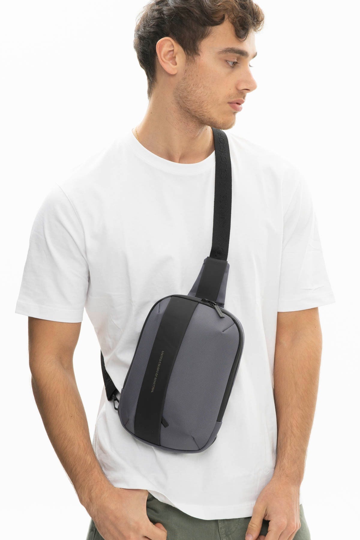 Benetton Men'S Body Bag Gray Bnt927