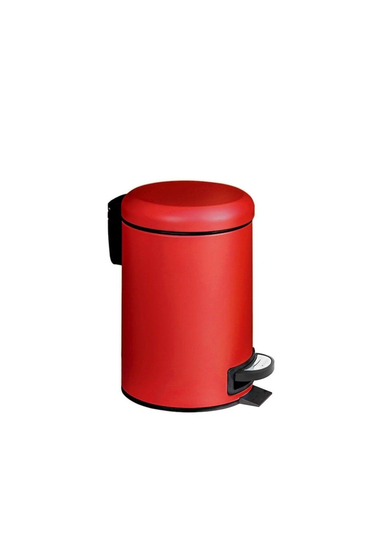 Double Bathroom Set - Red (3lt Trash Can + Toilet Brush) - Swordslife