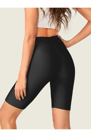 Women's Anthracite High Waist Slimming Fitness Short Disco Biker Shorts Leggings - Swordslife