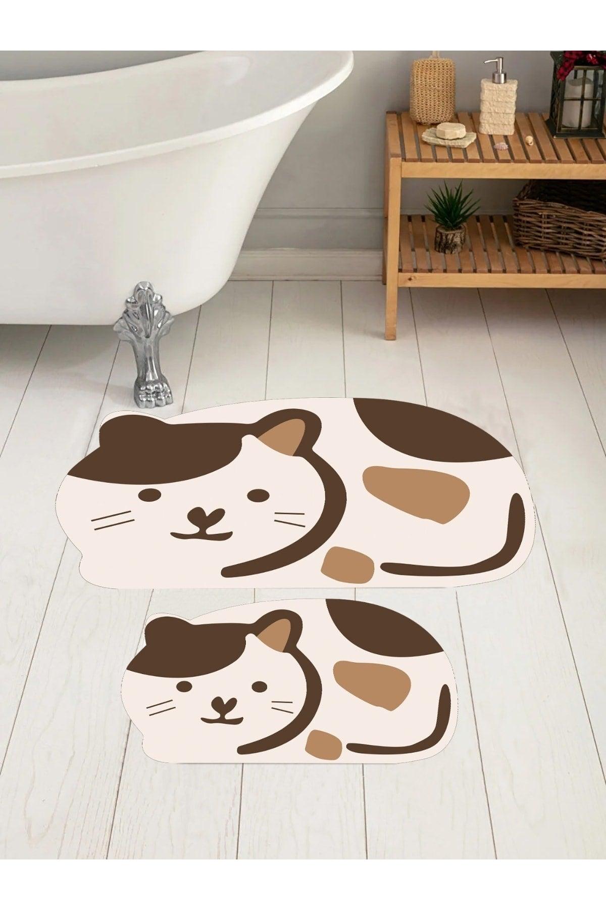 Cat Bath Mat, Closet Set, Non-Slip Floor Closet Set, Decorative Mat, Dowery - Swordslife