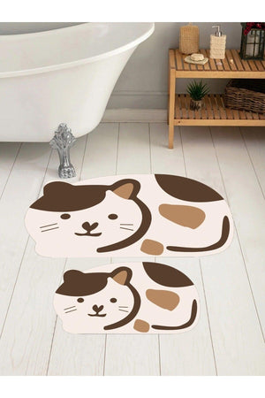 Cat Bath Mat, Closet Set, Non-Slip Floor Closet Set, Decorative Mat, Dowery - Swordslife