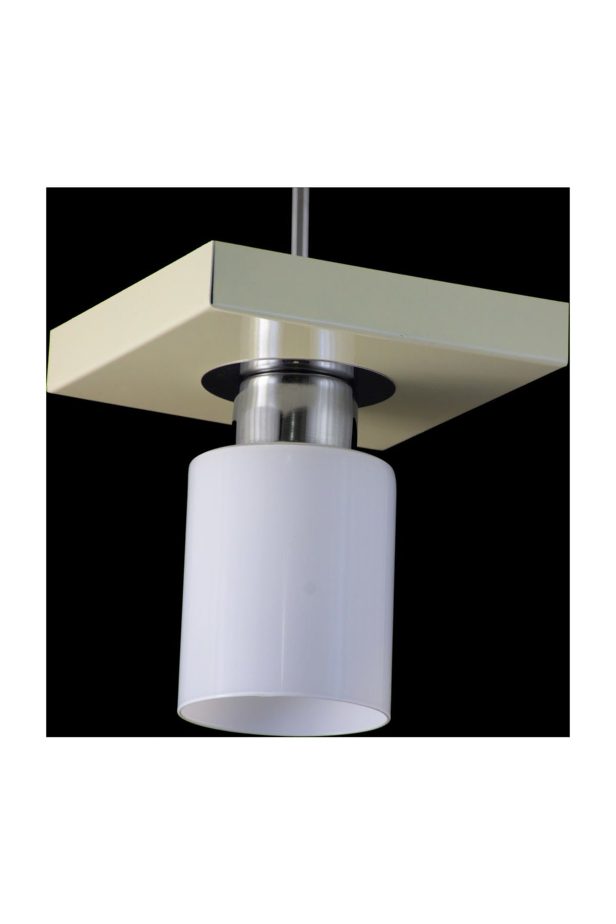 Single Modern Sports Model Square Tray Cream Chandelier