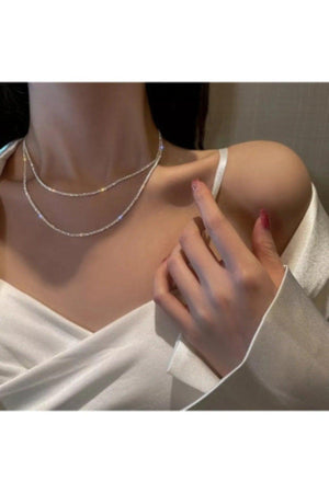 Two Row Waterway Stone Evening Necklace - Swordslife