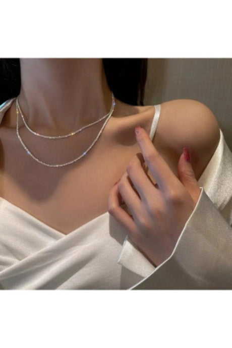 Two Row Waterway Stone Evening Necklace - Swordslife