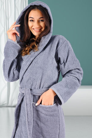 Hooded Bathrobe Gray - Swordslife