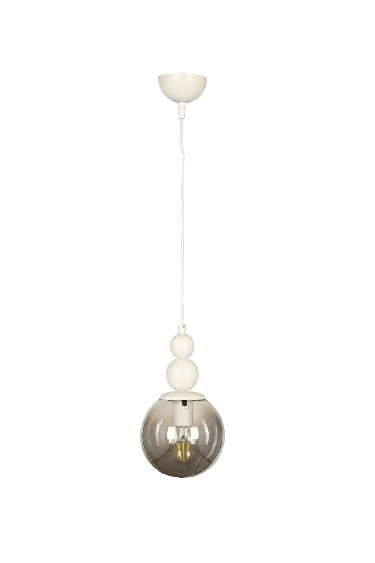 Infinite Single Chandelier White Smoked Glass