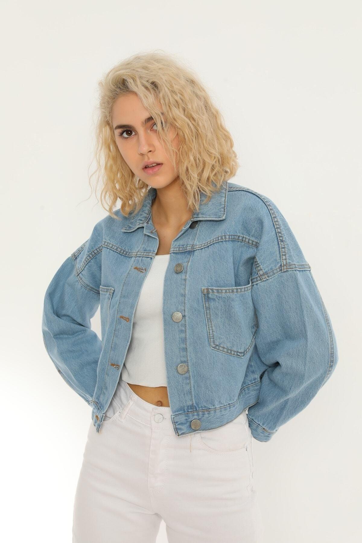 Blue Crop Denim Jacket Zyn-58080 - Swordslife