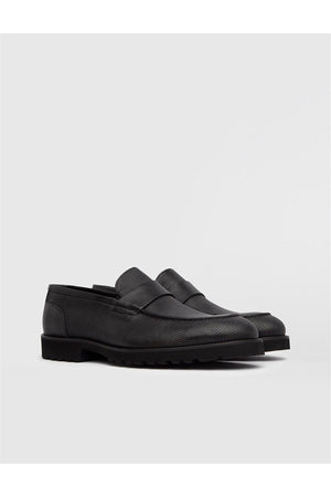 Dagrun Genuine Printed Leather Men'S Black Casual Shoes