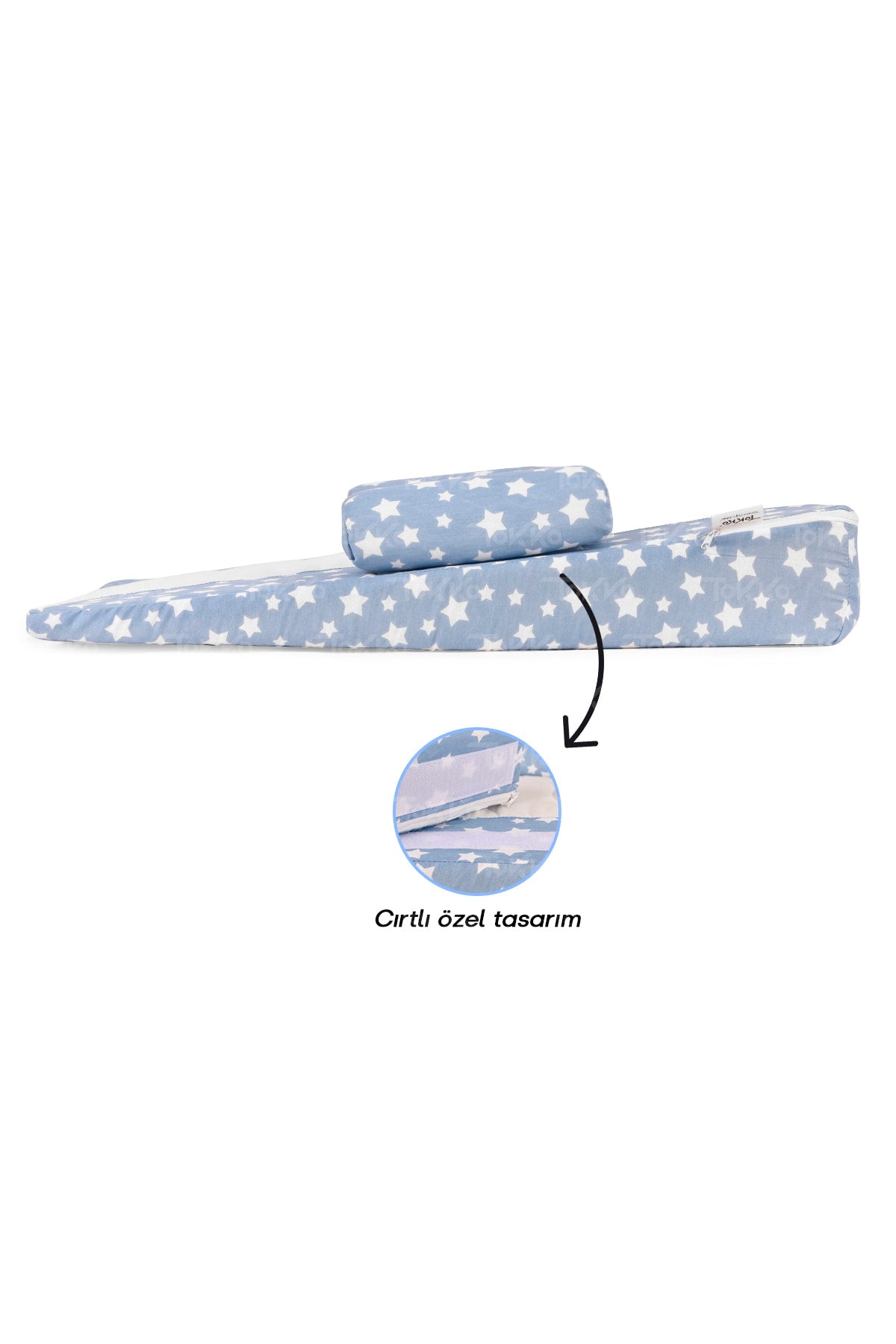 Multi-Function Washable Cover Orthopedic Baby Reflux Mattress-Degassing Baby Reflux Pillow Blue