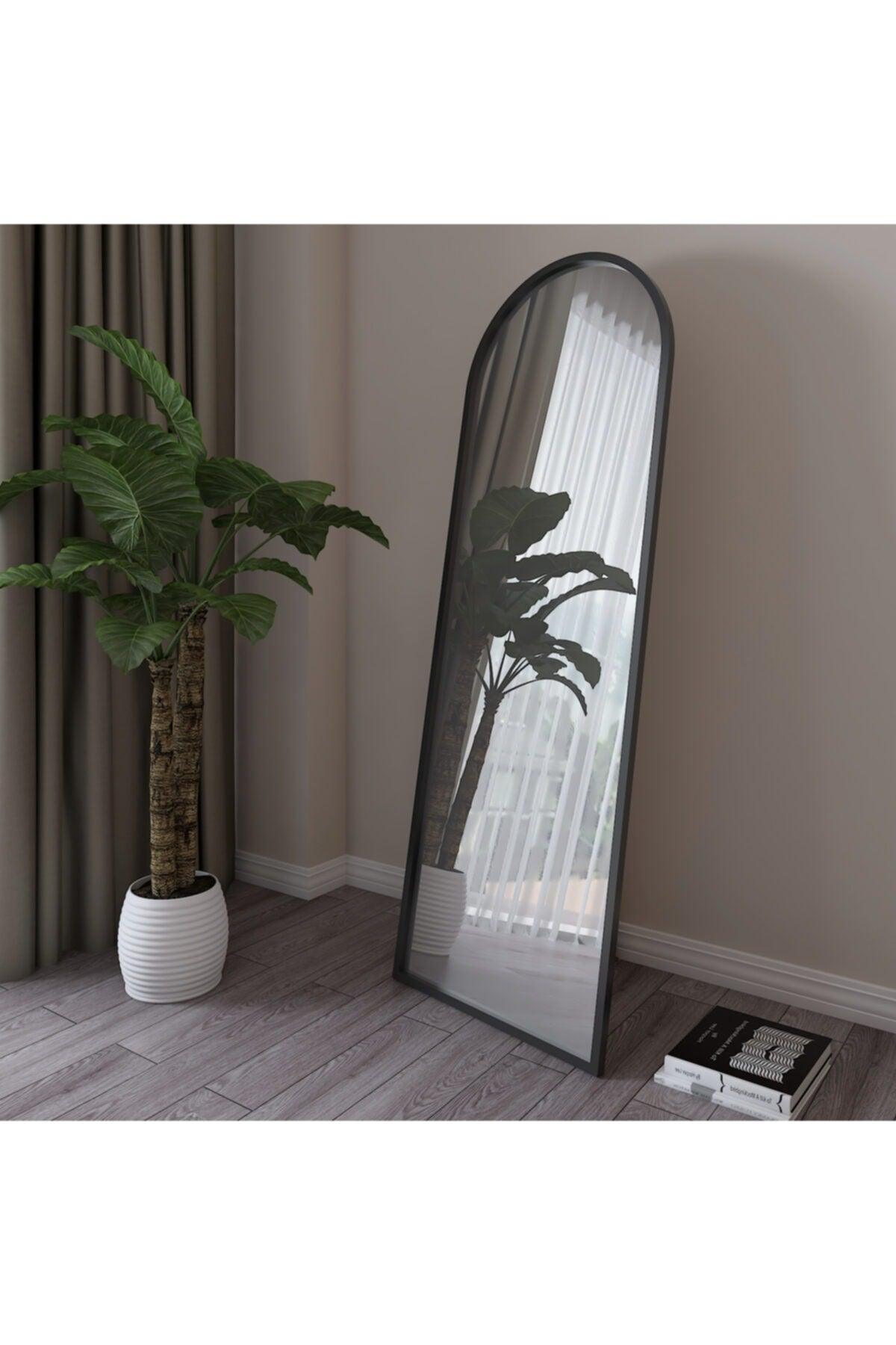 Black Oval Framed Footed Full Length Mirror - Swordslife