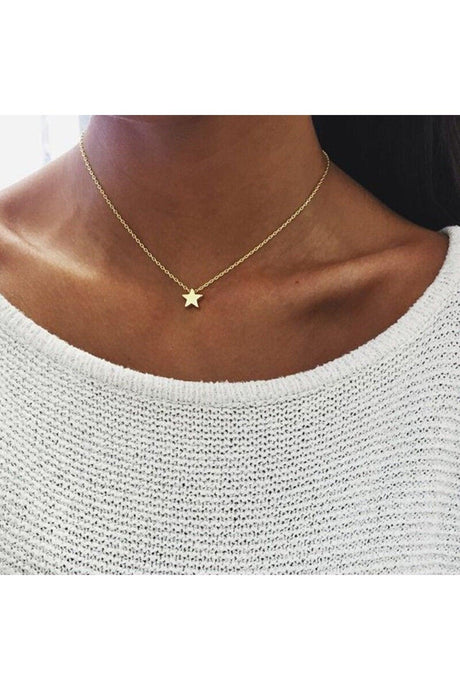 Gold Color Combine Heart Necklace Star Necklace Kartier Nail Bracelet And Cube Combine Bracelet - 2171 - Swordslife