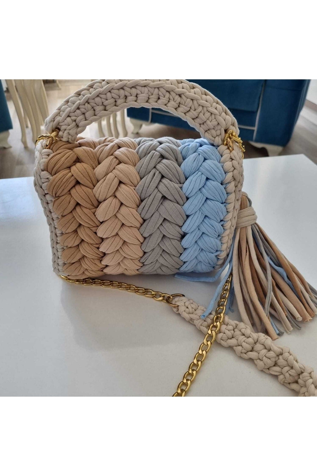 Women'S Colorful Peanut Pattern Handmade Crocheted Combed Cotton Bag & Hand, Shoulder And Crossbody Luxury Bag
